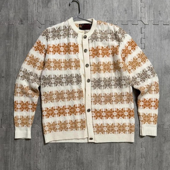 Jersild Sweaters - Vintage Jersild Snowflake Nordic‎ Knit Cardigan Sweater Women's Medium